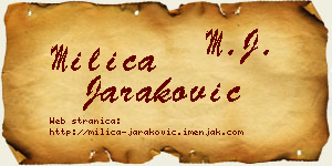 Milica Jaraković vizit kartica